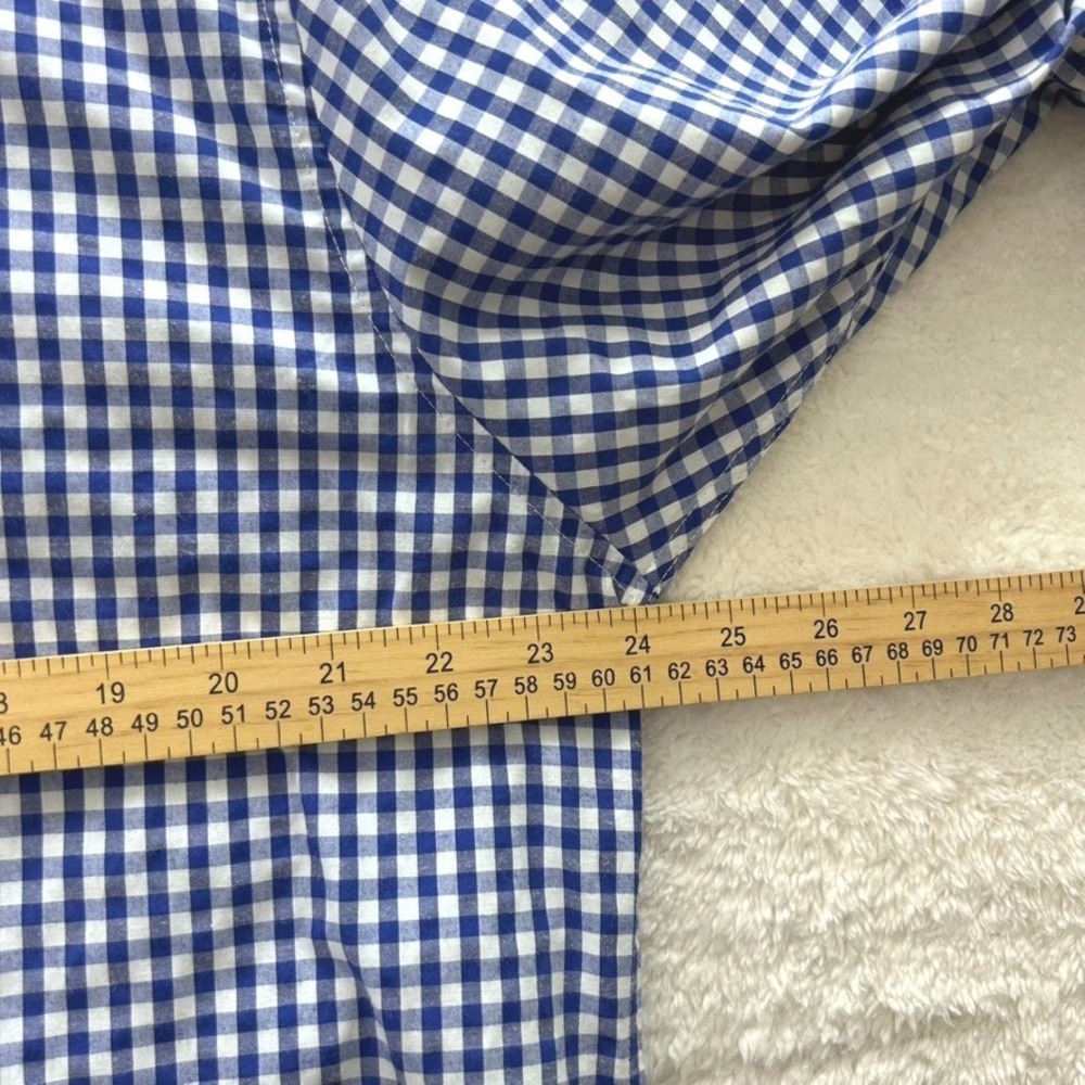 Galaxy by Harvic Mens XL Slim Fit Gingham Button Down Shirt Navy White NWT - Picture 8 of 8